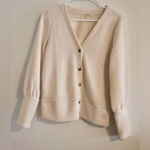 Madewell Ivrory Cardigan Sweater with flower buttons